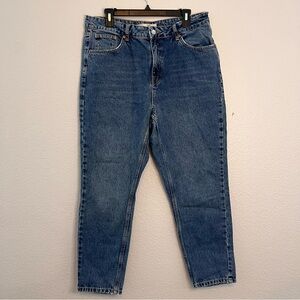 Topshop MOTO MOM Straight Fit Blue Jeans W34